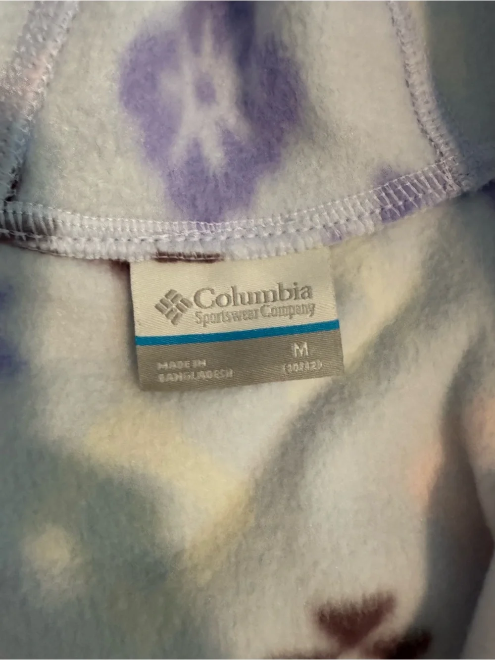 Columbia Lavender and Pink Patterned Fleece Half-Zip Hoodie